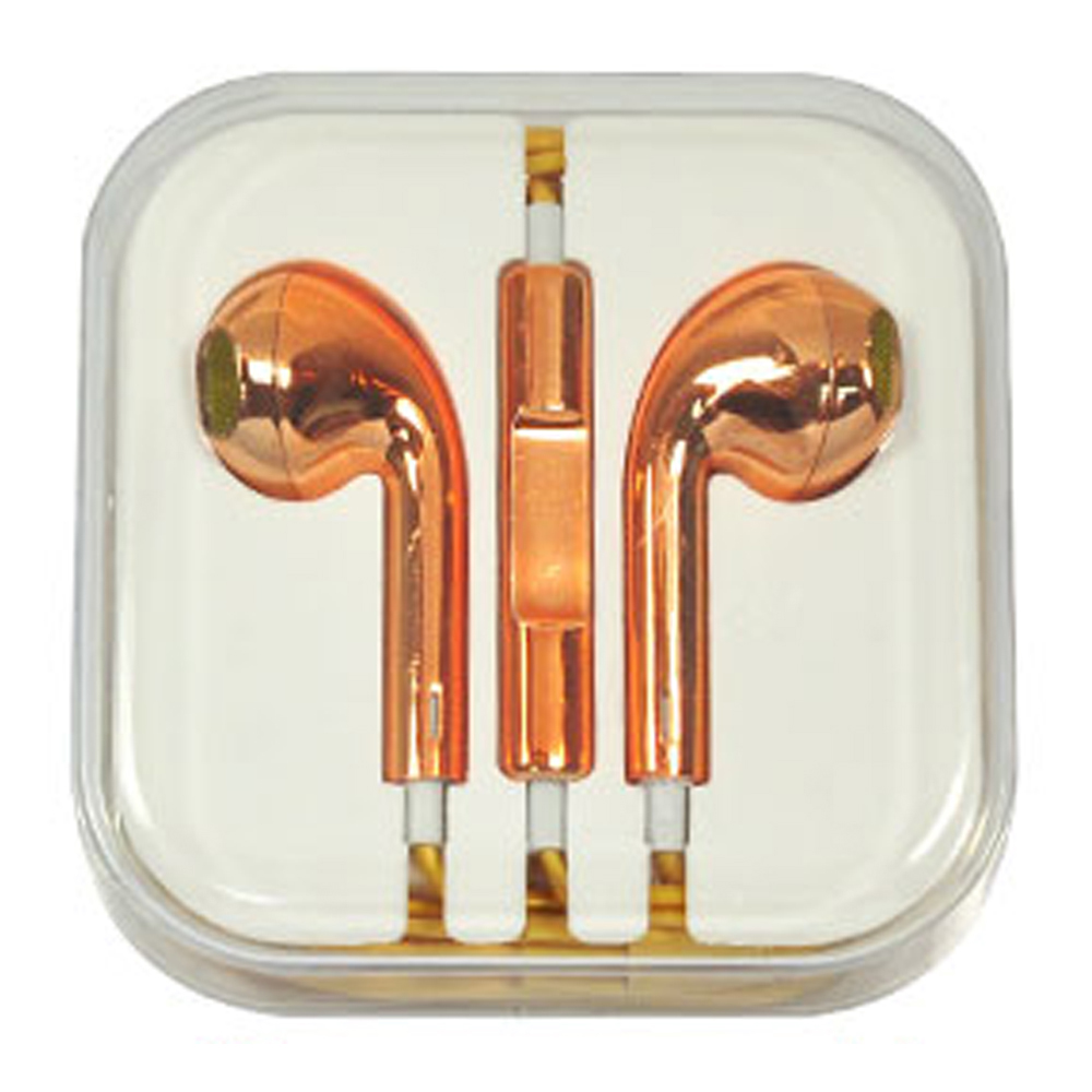 iPhone 5S Style Stereo Earphone Headset with Mic and VoluMe CONTROL (ChaMpagne Gold)